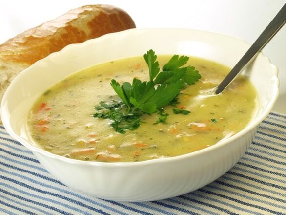 Vegetable puree soup with turnips in the drinking diet menu for weight loss